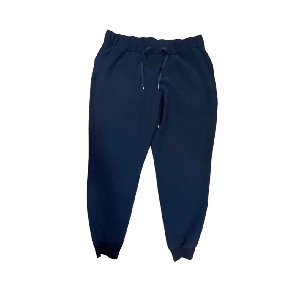 Lululemon On The Fly Jogger Pants Women's 12 Blue Stretch Travel Woven
